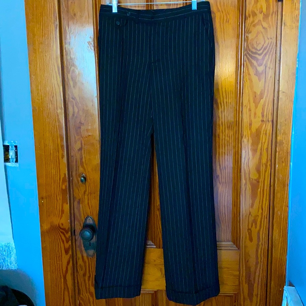 Black Pinstriped Ralph Lauren Dress Pants